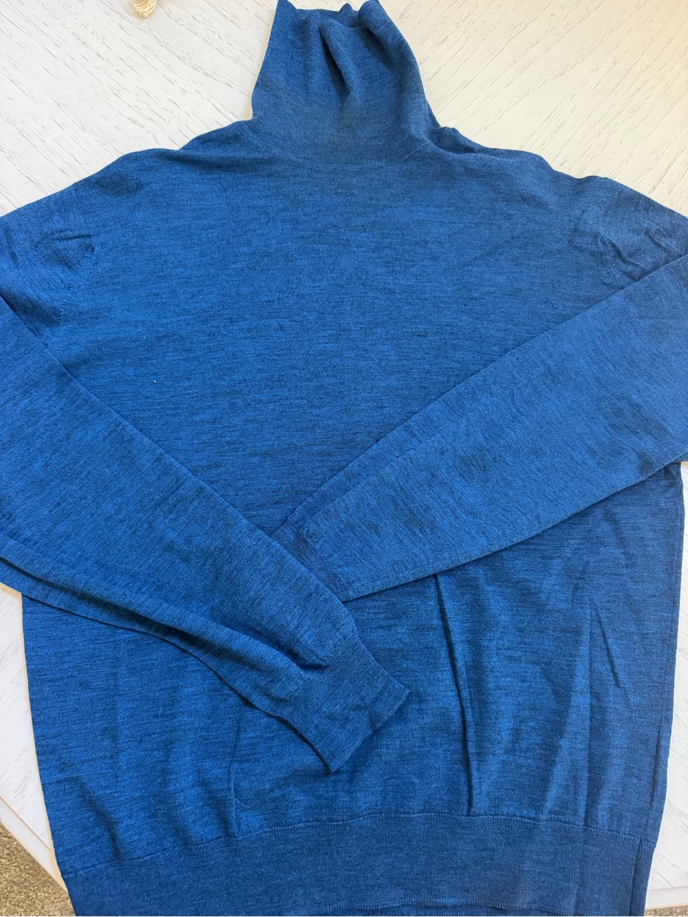 Vintage Pringle Men's Blue Wool Knit Turtleneck Pullover Sweater Size 42 Luxury